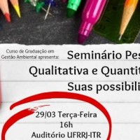 Seminário Pesquisa Qualitativa e Quantitativa: Suas possibilidades